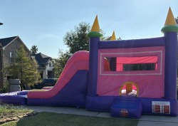IMG 6168 1767743742 Bounce House with Slide Rental - Purple & Pink Bounce House Combo with Slide