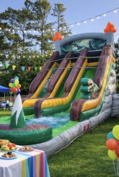 18ft Water Slide - Dinosaur Double Lane Water Slide Rental
