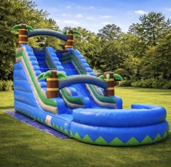 20ft Water slide rental - Baby Blue Palm Tree