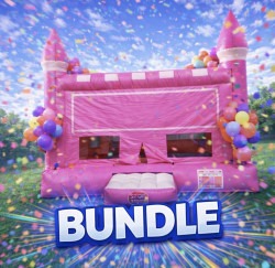 Bundle Pink Bouncy 2 Tables 12 white chairs